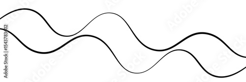 Minimal abstract background with thin black wave lines flowing smoothly across a white backdrop, elegant curves, high contrast, clean and modern design, vector style, no texture, no gradient.