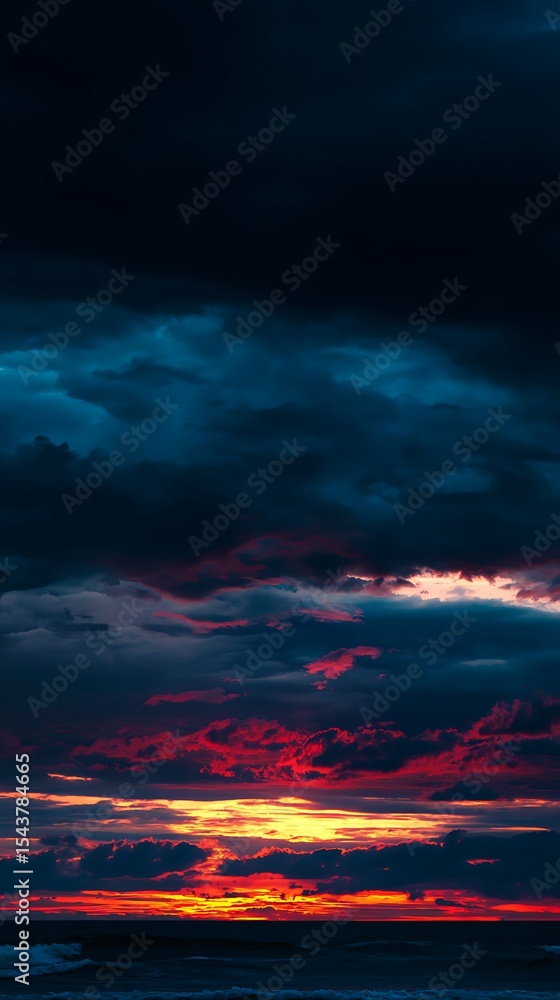 Fototapeta premium Dramatic sunset over the ocean (1)