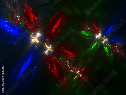 Abstract fractal flowers