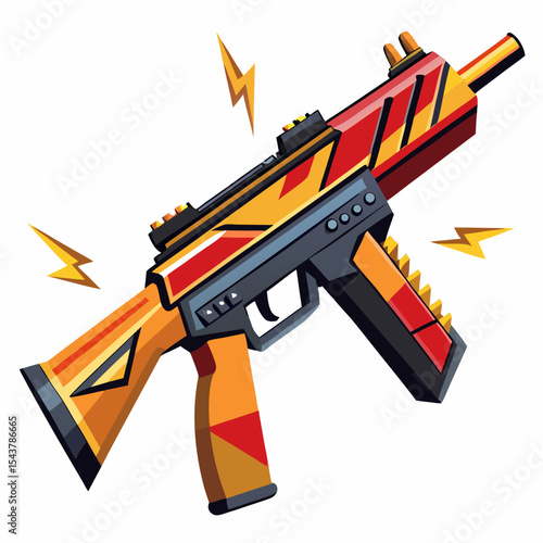 vector illustration of a gun