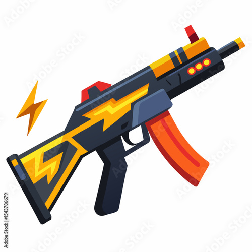 vector illustration of a pistol
