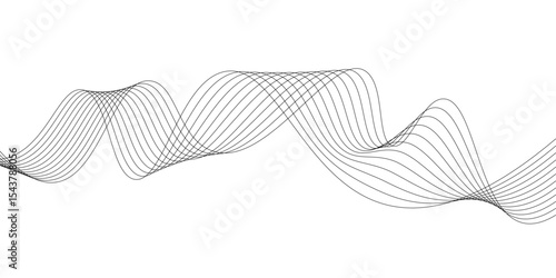 Minimal abstract background with thin black wave lines flowing smoothly across a white backdrop, elegant curves, high contrast, clean and modern design, vector style, no texture, no gradient.