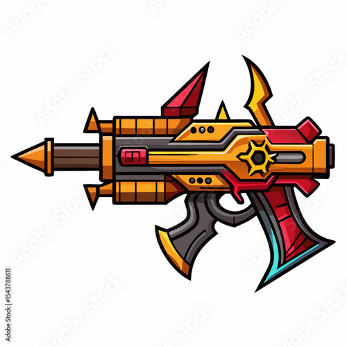 vector illustration of an assault rifle