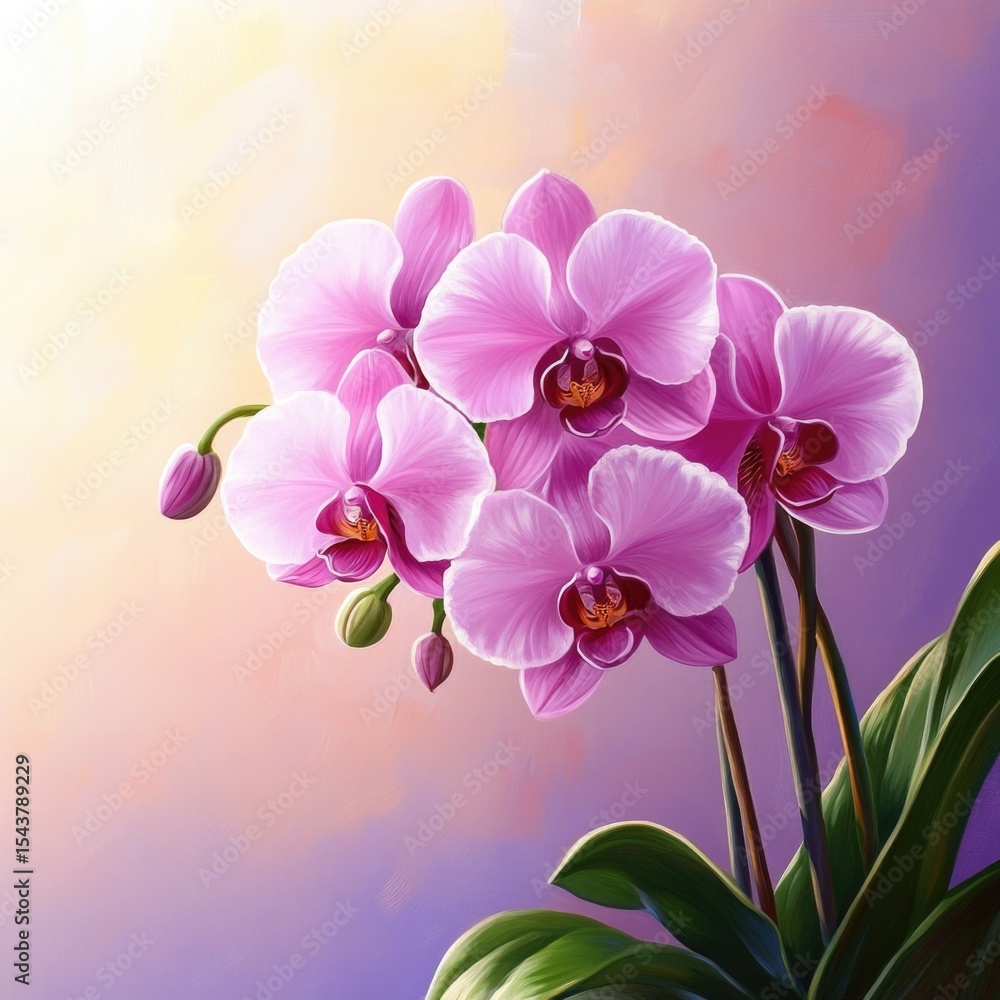 Naklejka premium Digital Illustration of Phalaenopsis Orchid