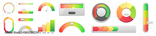Meter vector icon set image