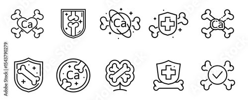 Strong healthy bones icon. Human health set icon