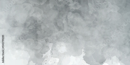 Grey water color banner Paint leaks and Vector watercolor texture for cards abstract white background with gray grunge texture of a concrete wall isolated grainy closeup. soft gray paint wall textur	