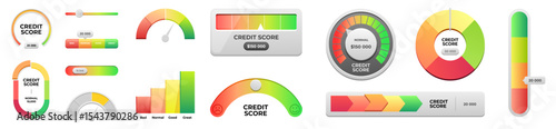 Credit score vector icon set