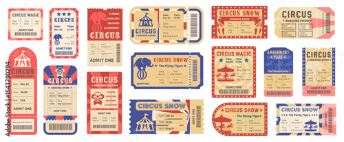 A ticket to the circus vector set