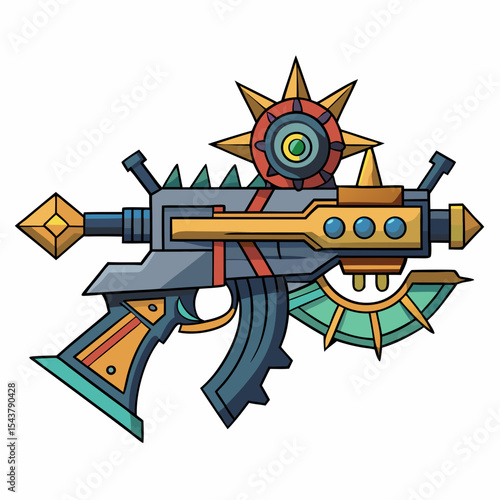 vector illustration of an assault rifle