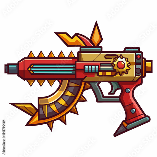 vector illustration of a gun
