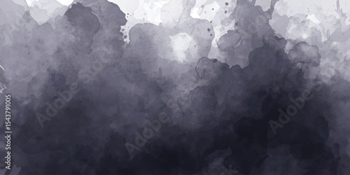 Grey water color banner Paint leaks and Vector watercolor texture for cards abstract white background with gray grunge texture of a concrete wall isolated grainy closeup. soft gray 