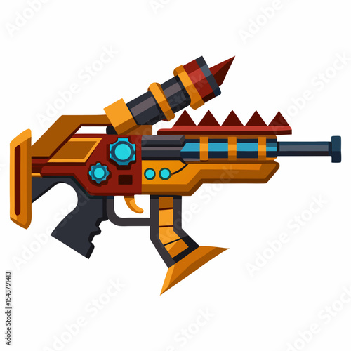 vector illustration of a gun