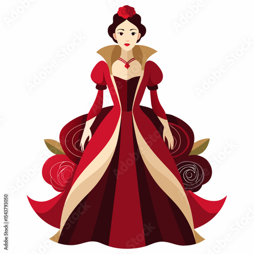 girl in red dress