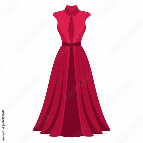 red dress isolated on white background