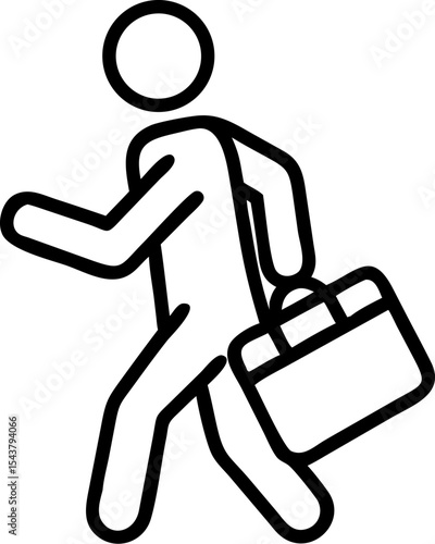 refugee vector outline icon on white or transparent background	