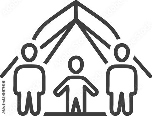 refugee vector icon on white or transparent background