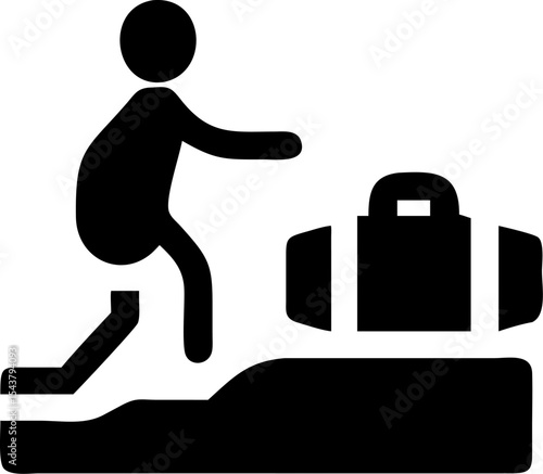 refugee vector silhouette icon on white or transparent background