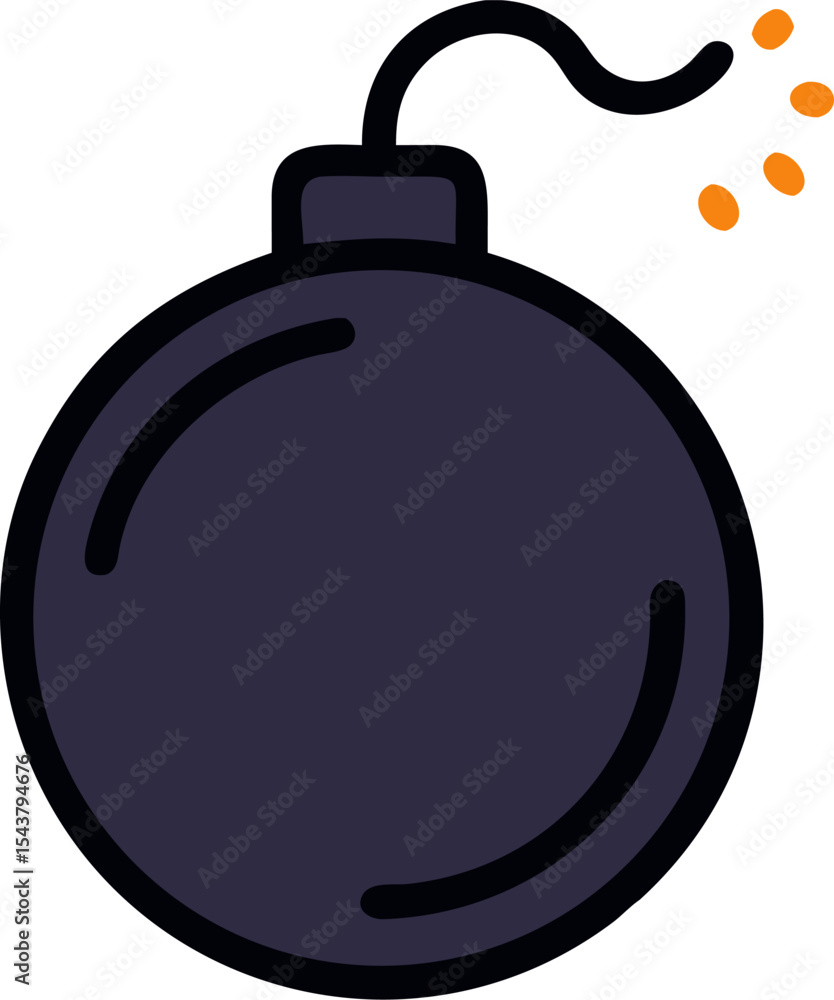 Obraz premium Bomb vector icon on white or transparent background