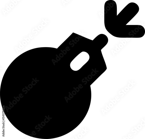 Bomb vector silhouette icon on white or transparent background