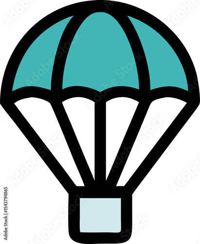 parachute vector icon on white or transparent background