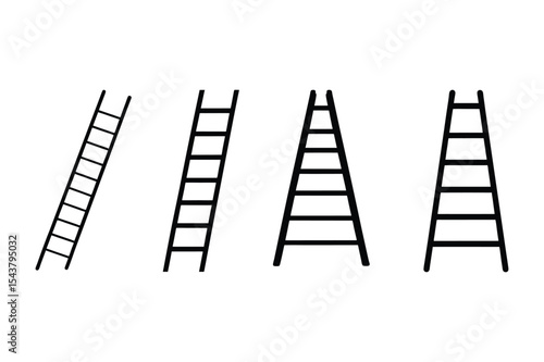 Collection of Ladder Illustrations Various Styles and Angles for Design Projects - Free Vector Icons
