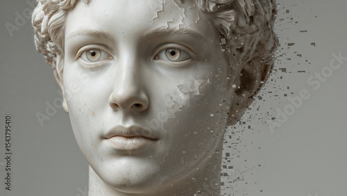 Wallpaper Mural Neoclassic sculpture with modern glitch effect, where the past and the future meet concept Torontodigital.ca