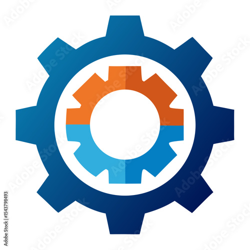 Abstract gear icon teamwork collaboration technology