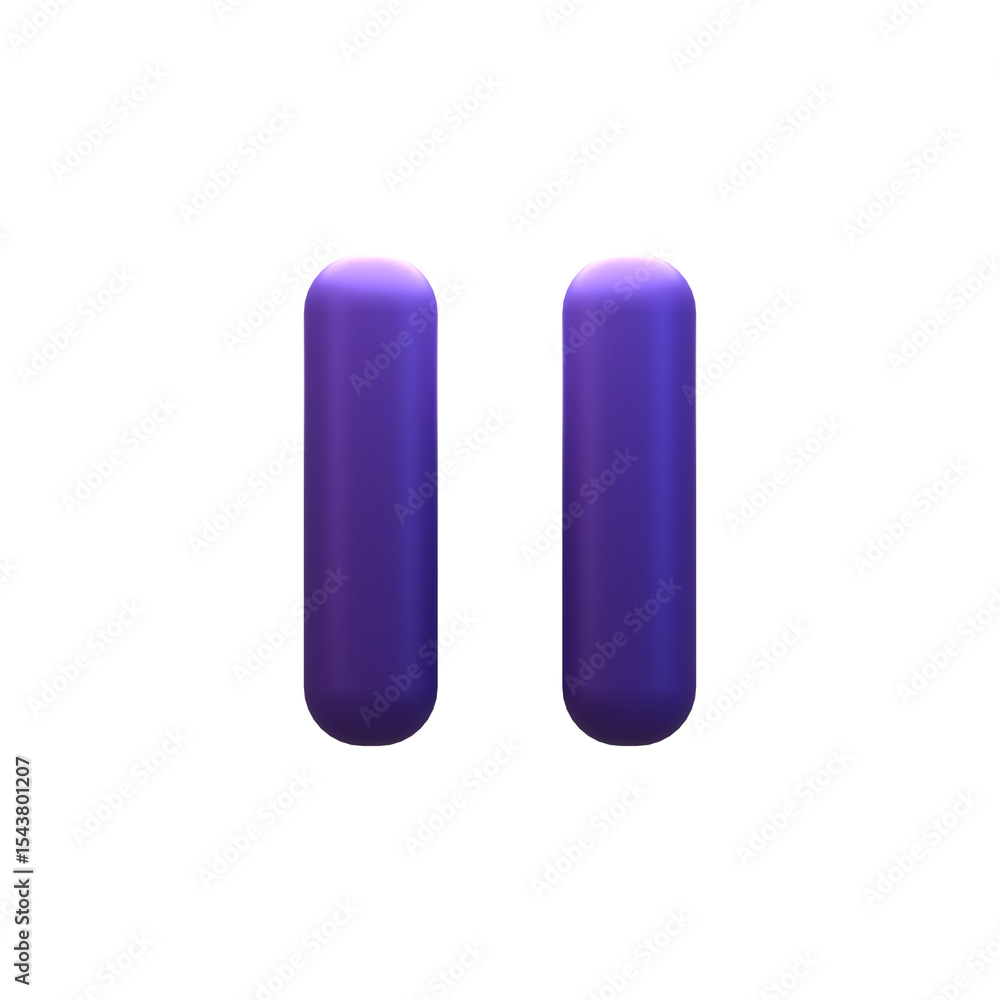 pause button ui essentials 3d icon illustration pause button ui essentials 3d icon illustration