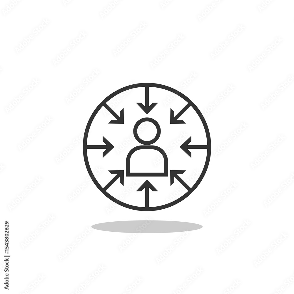 Customer centricity icon with shadow Customer centricity icon with shadow