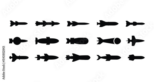 Defense and Warfare Icons – Guided Missile & Rocket Pack

