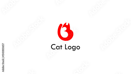 B Letter Cat Logo. Simple and unique B letter shape forming creative Cat silhouette logo design. Perfect for petshop, veterinary, entertainments, pet grooming boarding services etc.