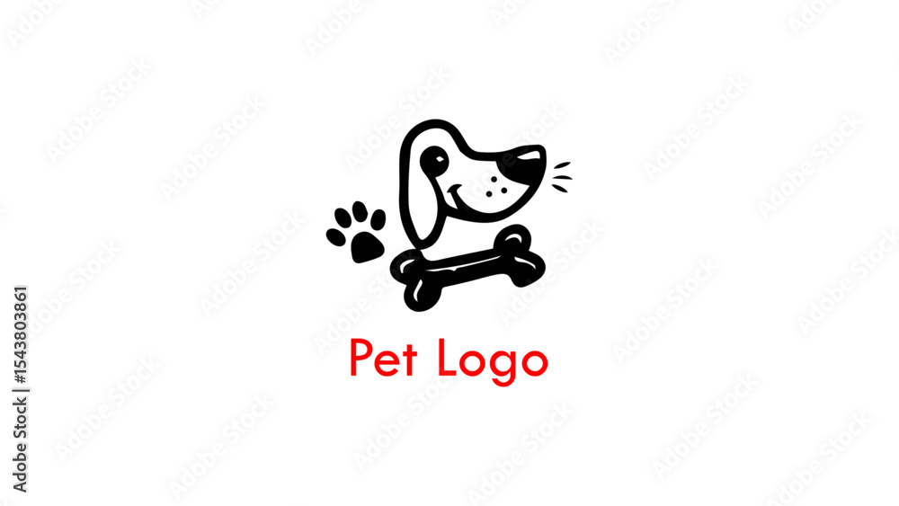 Fototapeta premium pet logo with food eating