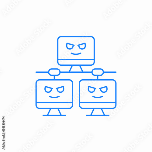 computer local malware icon sign vector