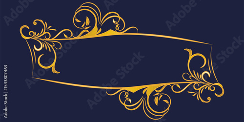 Elegant gold floral frame on dark background, perfect for invitations, certificates, packaging, or premium branding and design elements.