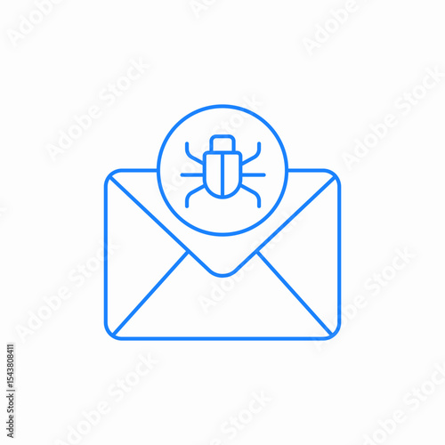 email bug icon sign vector