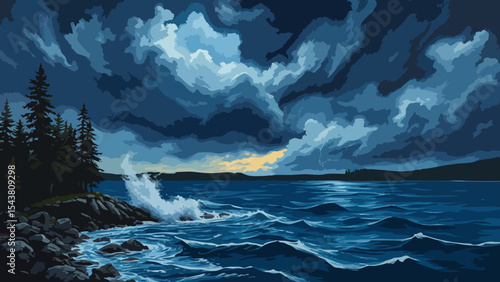 Storm over the lake