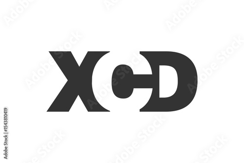 XCD logo design. Initial letter X C D bold font style for tech startups, consulting, corporate branding. Creative company name, headlines typography identity, trendy logotype.