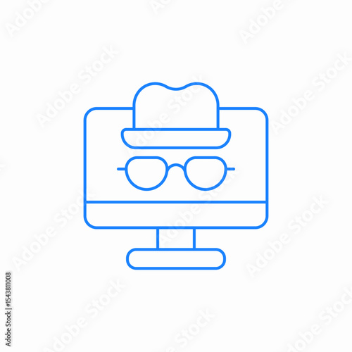 incognito mode desktop icon sign vector