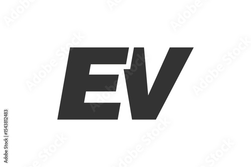EV Techno Editable Font Logo For Corporate Branding. Bold, Futuristic Design With Unique Typographic Ideas. Minimal Custom Type And Dynamic Letter