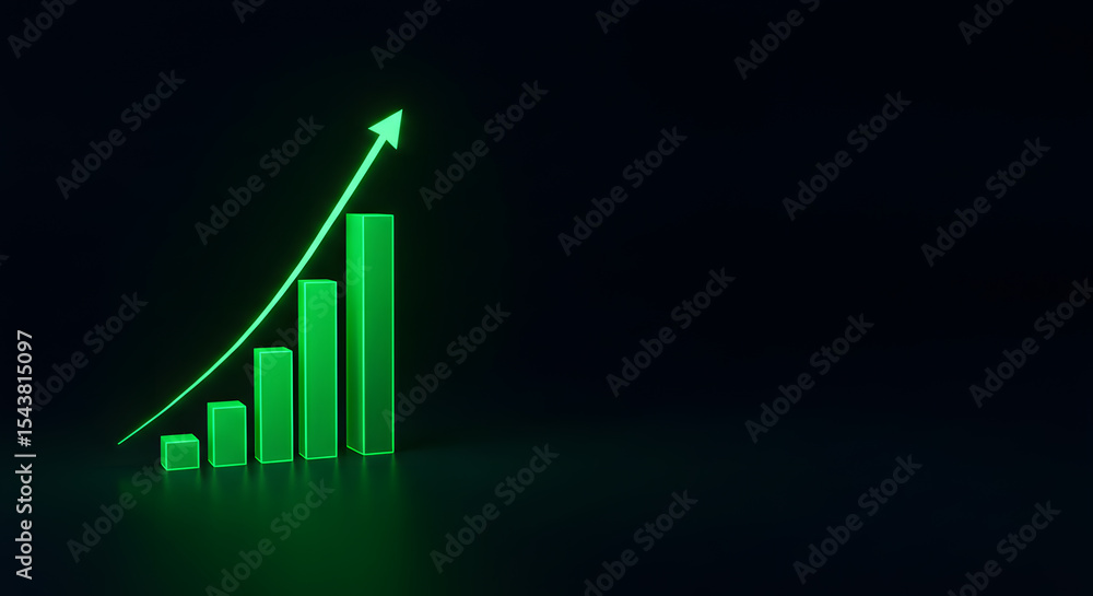 Business Growth Chart with Neon Arrow Indicating Positive Sales Revenue and Performance Analytics in Corporate Marketing and Economic Projection Visual Business Growth Chart with Neon Arrow Indicating Positive Sales Revenue and Performance Analytics in Corporate Marketing and Economic Projection Visual