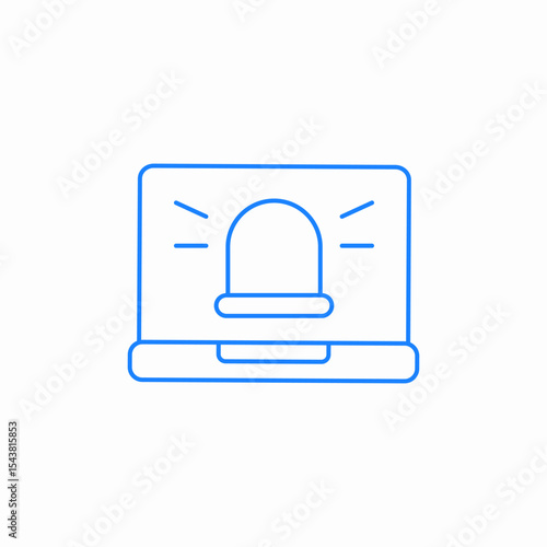 laptop alert icon sign vector