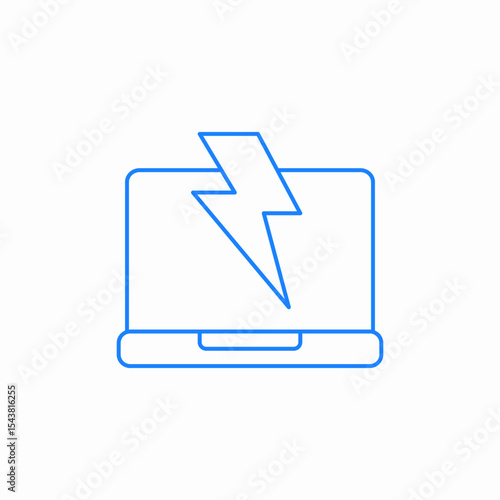 laptop power surge icon sign vector