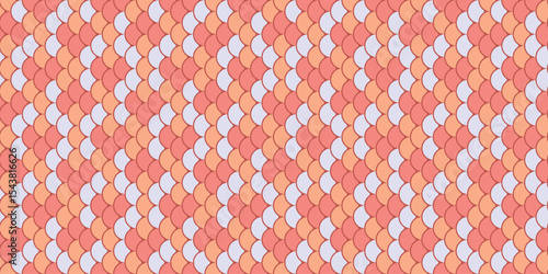 Abstract pastel coral and peach scale pattern.  Perfect for textile design, website backgrounds, or vibrant branding.  This repeating geometric design evokes feelings of calmness and optimism.