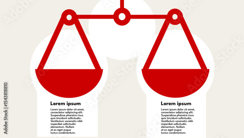 balance, pros and cons, scale – infographic template banner, minimalist vector illustration