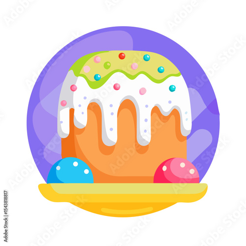 Easter cake with glaze Holiday SVG Icon