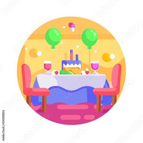 Family dinner table Holiday SVG Icon