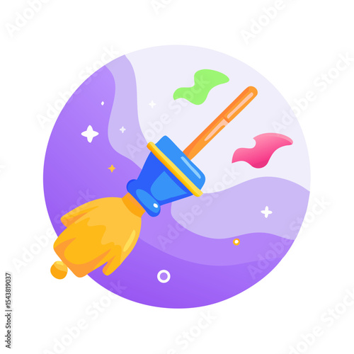 Magic broomstick in flight Holiday SVG Icon
