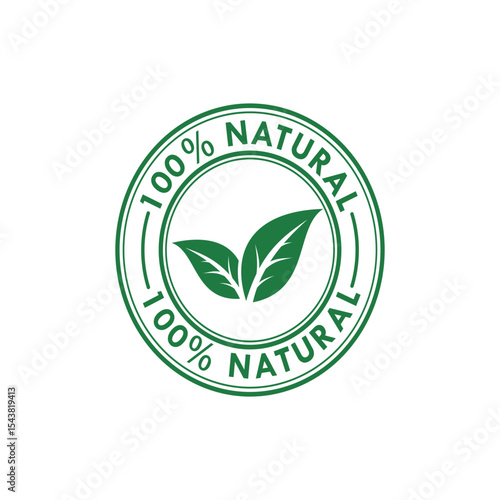 100% percent natural vector  logo ICON