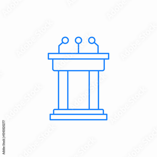 podium microphone icon sign vector
